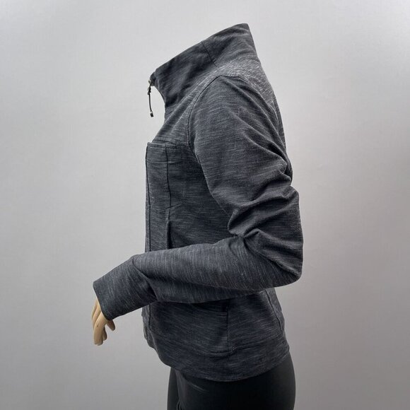 Athleta Womens Full-Zip Jacket Mock Neck Cotton Blend Heather‎ Gray Size Medium - Picture 3 of 10